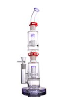 Wholesale 17 inches tall removeable purple glass bong glass water pipe oil rig recycler bong hookah straight tube hookahs mm joint