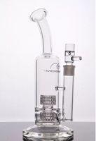 Wholesale hookahs Mobius Bong Thick Water Pipe with Birdcage Perc Recycler Bent Neck