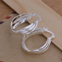 Wholesale Fashion Jewelry Manufacturer a Twisted Circle earrings sterling silver jewelry factory price Fashion Shine Earrings