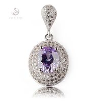 Wholesale The new listing Recommend Noble Generous MN3182 Best Sellers Light purple Cubic Zirconia Romantic Copper Rhodium Plated Fashion Pendants