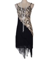Wholesale Women s S Paisley Art Deco Sequin Tassel Double Side Glam Party Gatsby Flapper Dress Six Color Three Size