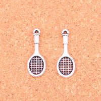 Wholesale 100pcs Antique Silver Plated tennis racket Charms Pendants for European Bracelet Jewelry Making DIY Handmade mm