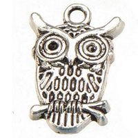 Wholesale DIY Animal Charms Crafts Handmade Necklaces Pendants Bracelets Vintage Silver Owl Metal Suppliers For Jewelry Fittings Fashion mm