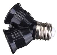 Wholesale Fireproof E27 to E27 Lamp Holder Converter Socket Led Light Bulb Base type E27 to E27 Splitter Adapter For Led Lamp Black
