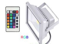 Wholesale 20W RGB LED Flood Light AC85 V Square Lamps Bulb Waterproof IP65 with Keys IR Remote Controller Colors Changing Floodlights CE ROSH