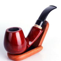 Wholesale hot sell Smoking Accessories Red sandalwood curved tobacco pipes mm filter element