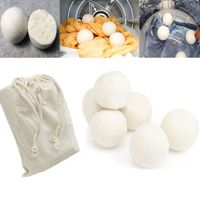 Wholesale 6pcs Wool Dryer Balls Reduce Wrinkles Reusable Natural Fabric Softener Anti Static Large Felted Organic Wool Clothes Dryer Ball WX9