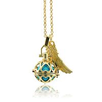 Wholesale High Quality Angel Necklaces Caller Harmony Dangle Feather Copper Chime Ball Cage Pendants Necklaces For Women Jewelry