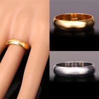 Wholesale Gold Rings With quot K quot Stamp Real Gold Plated Women Men Jewelry Classic Wedding Band Rings Size
