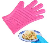 Wholesale Heat Resistant Kitchen glove Thick barbecue grilling glove Silicon BBQ Grill Oven Mitt Pot Holder Cooking glove