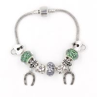 Wholesale New Arrival DIY Jewelry European Beads Charm Snake Chain with Horse Shoe Charms Bracelets Gift for Women