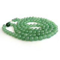 Wholesale 8mm Green Jade Tibet Buddhist Prayer Beads Mala Necklace