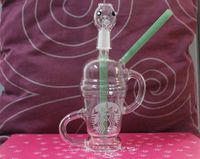 Wholesale mm Dabuccino Recycler Similar With Hitman Glass x Evol Glass Sand Blast Limited Edition Glass Water Pipe NEW