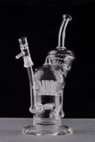 Wholesale New Arrival JM Flow glass bong glass water pipes glass bongs with mm joint double Recycler inline arm tree honeycomb