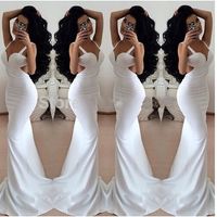 Wholesale 2015 New Arrival Sexy Mermaid White Cutout Long Backless Formal Bodycon Pageant Prom Dress Women Gown Evening Gowns