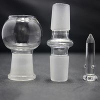 Wholesale Clear Glass Vapor Dome in Multiple Sizes Glass adapter and Glass Nail kit For Glass bongs Water Pipes Both male and Female joint Free ship