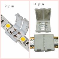 Wholesale led strip connectors for mm mm smd and pin DC RGB LED strips light no welding quick led free ship