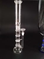 Wholesale Glass Bong water pipe quot inches Straight pure glass TreePerc water pipe with three Honeycomb Tire Percolator Brand Quality