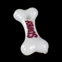 Wholesale Glass Hand Pipe Fumed Glass Hand Pipe Tube White Color quot Dog Bond Shape Design Smoking Pipes for Tobacco