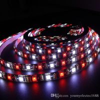 Wholesale 2016 Led strip RGBW SMD m leds RGB warm white mixed color PCB BLACK LED light lamps ribbon waterproof non waterproof