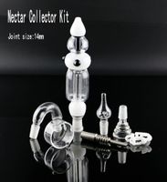 Wholesale Nectar Collecter Kit Bubbler Oil Rig Glass Hookah with mm titanium nail two function collector dab water bong