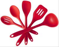 Wholesale Red Silicone Heat Resistant Tools Cooking FDA Approved Kitchen Utensils Gadget Tool Use in Soup Stew Pots Oven Microwave Oven Fry Pans