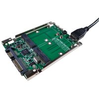 Wholesale 2 quot SATA III to dual mini SATA USB to mSATA SSD Raid controller card Converter with cable Freeshipping