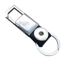 Wholesale Stainless Steel Original Genuine Leather fashion key chain mm Snap Button keychains Charm Jewelry For Women Men keyring