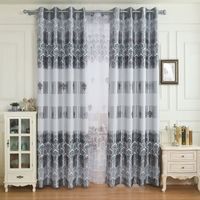 Wholesale European Printing Luxury Blackout Curtain for Living Room Bedroom Silver Light With Special Flower Pattern for Window Decoration