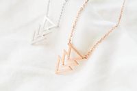 Wholesale Hot sale hippie chic superposition of three triangles pendant drop necklace Bohemian fashion women Neclaces ms thin necklace