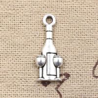 Wholesale 200pcs Charms wind bottle and glasses mm Antique Making pendant fit Vintage Tibetan Silver DIY bracelet necklace