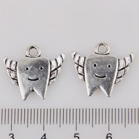 Wholesale Hot Antique Silver Alloy Tooth Charms Pendants x19mm DIY Jewelry