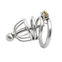 Wholesale 2016 New Latest design cage Stainless steel Male bondage devices catheter Bdsm Sm Sex Toys For Men Chastity Belt Penis Rings