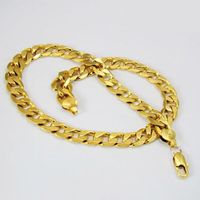 Wholesale New k Yellow Fine Gold MM Men s Necklace inch Curb Link g Chain GF JewelryNickel free not allergic not easy to tarnish
