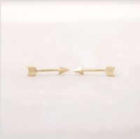 Wholesale 10 S001 New Fashion Jewelry K Gold Pink Gold Silver Arrow studs Earrings For Women Unisex and Unique Silver Earrings