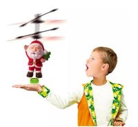 Wholesale Santa Claus LED Flashing Light Toys Electric Infrared Sensor Flying Ball RC Helicopter Quadcopter Drone Toy Kids Christmas Gifts