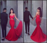 Wholesale 2021 Newest Mermaid Red Sweetheart Cheap Indian Prom Dresses Long Elegant Formal Party Evening Gowns Dresses