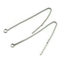 Wholesale 20pcs Sterling Silver Earring Wire Chains Clasps Hooks Findings Components For DIY Craft Jewelry x69mm WP215