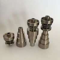 Wholesale 6in1 Titanium Nails Domeless Universal Male Female Fit mm mm mm Titanum Nail For Glass Bongs Smoking Pipe