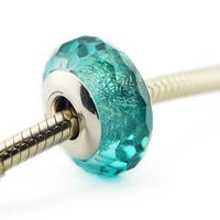 Wholesale Murano Glass Beads sterling silver loose beads Teal Shimmer Fits for Pandora Jewelry Bracelets Necklace diyt charms summer