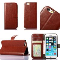 Wholesale Luxury PU Leather Wallet Case Cover Pouch With Card Slot Photo Frame For iPhone s s Plus For Samsung S5 S6 S7 EDGE case cover
