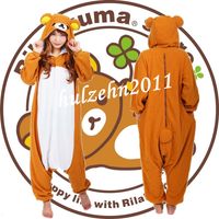 Wholesale NEW Rilakkuma Pajamas Anime Cosplay Costume Unisex Adult Onesie Sleepwear