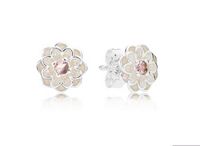 Wholesale 2016 NEW Authentic sterling silver earrings Blooming Dahlia Stud Earrings fits for pandora charms jewelry DIY pair