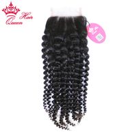 Wholesale Queen Hair Products Top Quality Lace Closure Brazilian Virgin Human Hair Kinky Curly Free Part inch to inch A Grade in Store Fast Shipping
