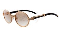 Wholesale New natural black horoscope legs too glasses exquisite glasses metal frame sunglasses Size mm RETRO sunglasses