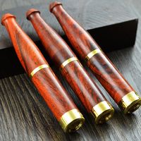 Wholesale Large about cm red wood cigarette holder mahogany pipe glass bongs glass water pipe smoking pipe
