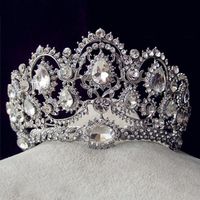 Wholesale baroque royal king queen crown rhinestone tiara head jewelry quinceanera crown Wedding bride Tiaras Crowns Pageant