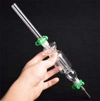 Wholesale Glass Bongs mm mm Titanium Tip Plastic Keck Clip Clear Color Nector Collector High Quality for Smoking Glass Bongs Cheap Set