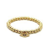 Wholesale High Grade Jewelry mm Color Keeping Bronze Beads Micro inlay zircon Eye Cz Beads Charm Bracelets