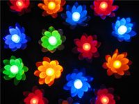 Wholesale Artificial LED Candle Floating Lotus Flower With Colorful Changed Lights For Birthday Wedding Party Decorations Supplies Ornament